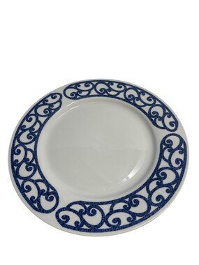 Belagio Blue White Porcelain Dinner Plate Scroll Pattern Dishwasher Microwave Sa